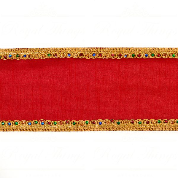 Goodwill Christmas Wired Ribbons Jewel Trim Ribbon Red Gold Multi L 34220