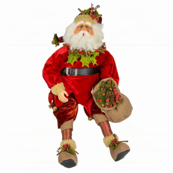 Goodwill Heritage Collectible Dolls Woodland Berry Santa Red Brown Green Gw 24002