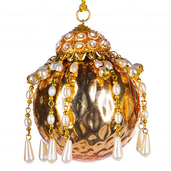 If 10300 Goodwill Glass Christmas Ornaments Glass Dangling Pearls Text.ball Finial Ornament Gold Round
