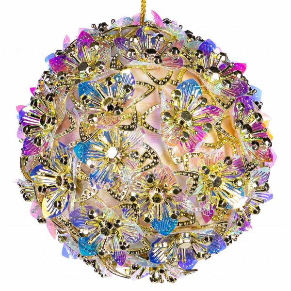 If 10335 Goodwill Christmas Balls Irish 3d Flower Ball Gold Multi