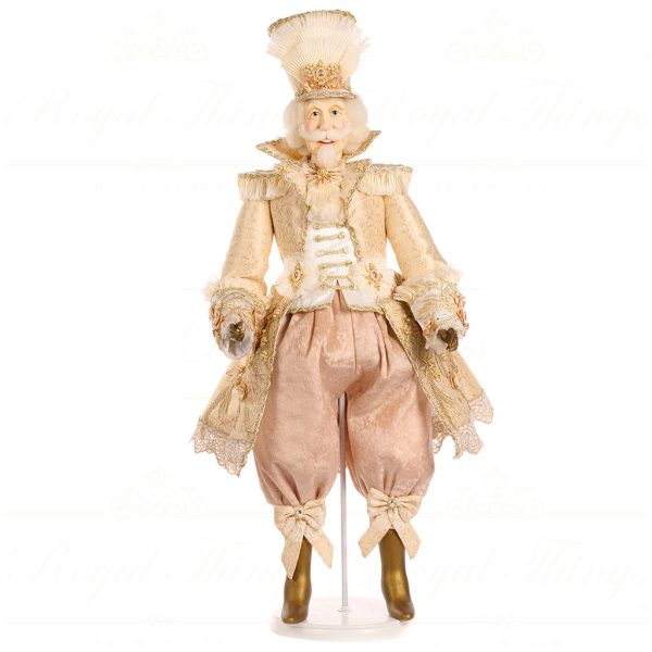 J 57053 Goodwill Christmas Dolls Sun King Nutcracker Doll With Stand Cream Gold
