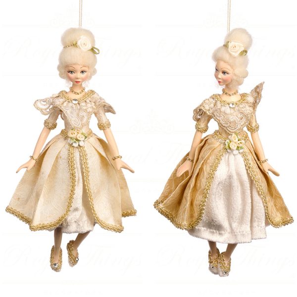 J 57056 Goodwill Christmas Ornaments Sun Queen Lady Ornament Cream Gold