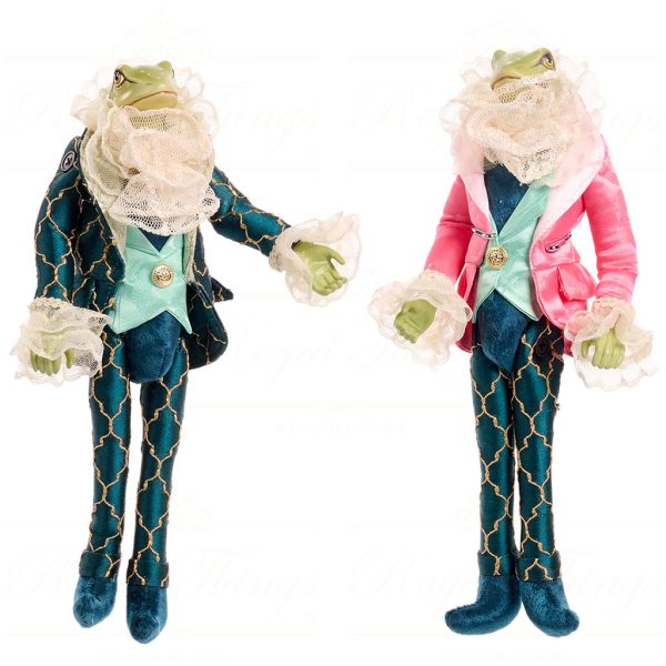J 57207 Goodwill Christmas Dolls Lily Pond Frog Beanbag Tabletop Green Pink