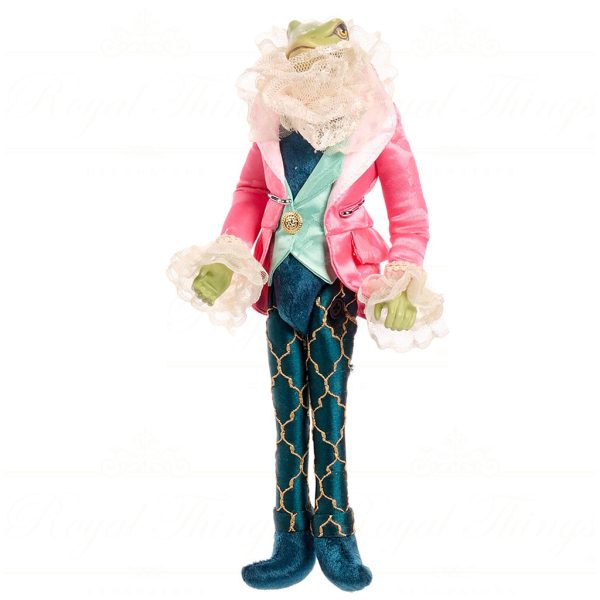 J 57207 Goodwill Christmas Dolls Lily Pond Frog Beanbag Tabletop Green Pink Vari Pink