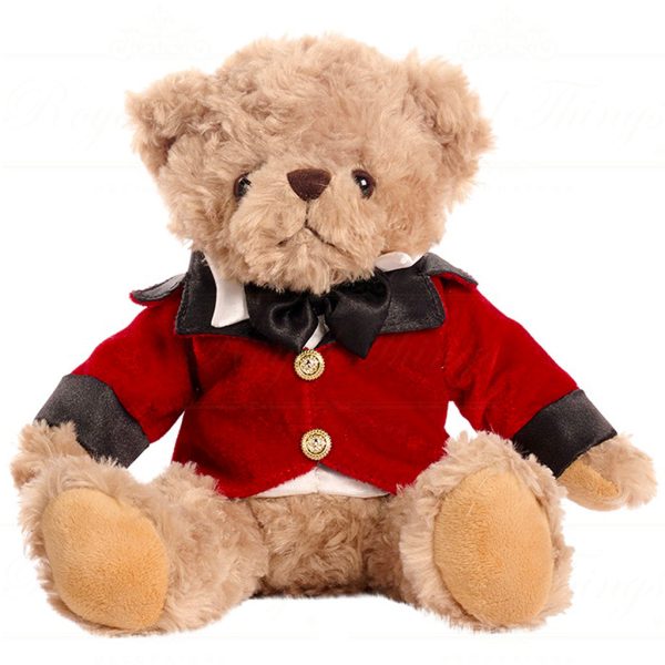 J 57250 Goodwill Christmas Decorative Items Champagne Bar Tuxedo Bear Tabletop Brown Red Black Vari Red