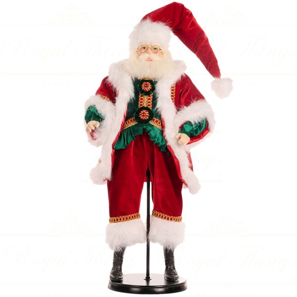 J 57251 Goodwill Christmas Dolls Family Feast Santa Doll Red Green