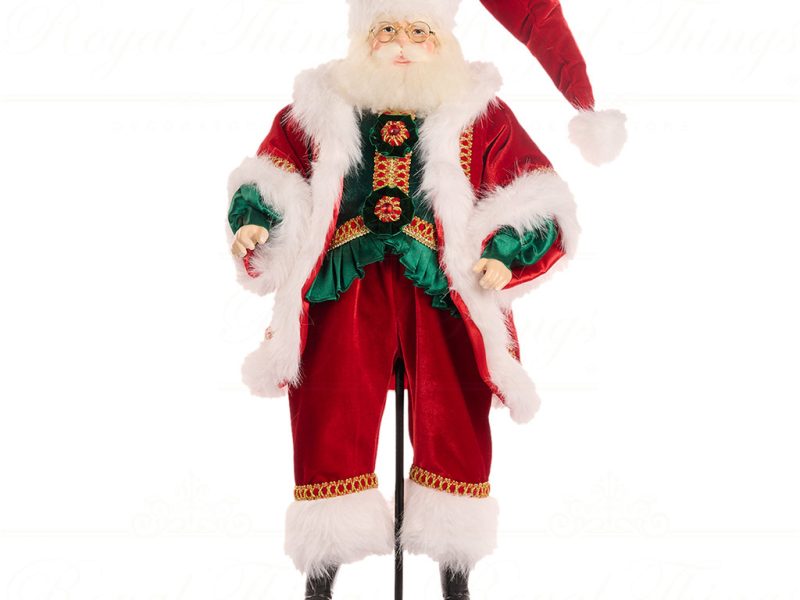 J 57251 Goodwill Christmas Dolls Family Feast Santa Doll Red Green