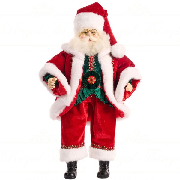 J 57253 Goodwill Christmas Dolls Family Feast Santa Doll Red Green
