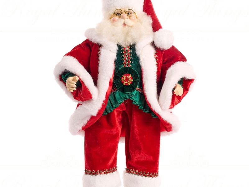 J 57253 Goodwill Christmas Dolls Family Feast Santa Doll Red Green