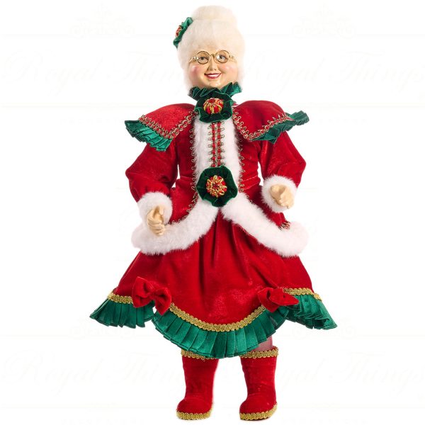 J 57254 Goodwill Christmas Dolls Family Feast Mrs Claus Doll Red Green