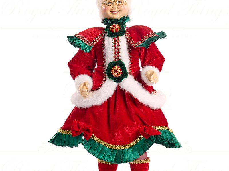 J 57254 Goodwill Christmas Dolls Family Feast Mrs Claus Doll Red Green