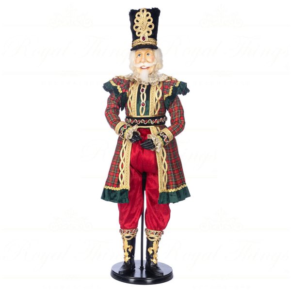 J 58400 Goodwill Christmas Dolls Tartan Nutcracker Doll With Stand Box Red Green