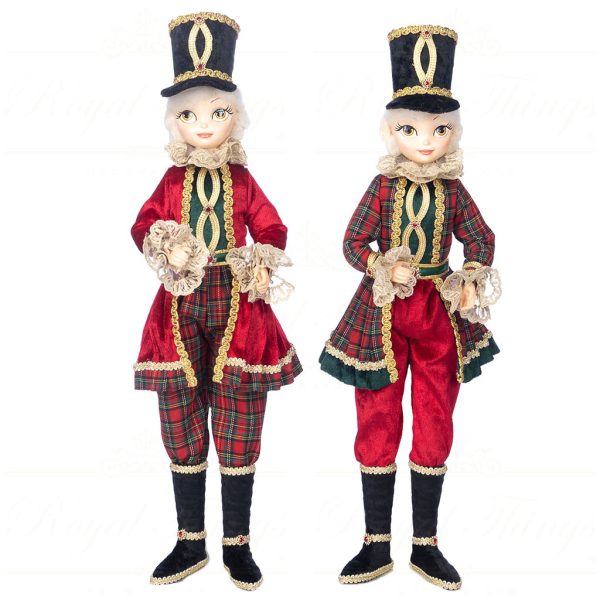 J 58405 Goodwill Christmas Dolls Tartan Nutcracker Boy Doll Red Green