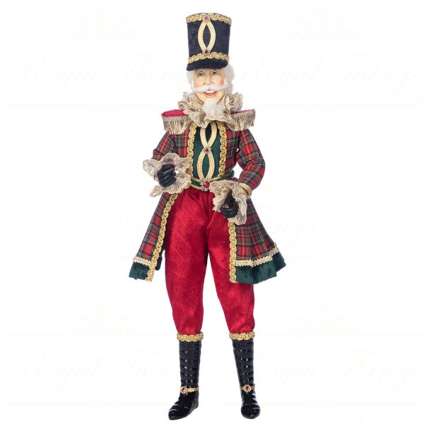 J 58406 Goodwill Christmas Dolls Tartan Nutcracker Doll Red Green