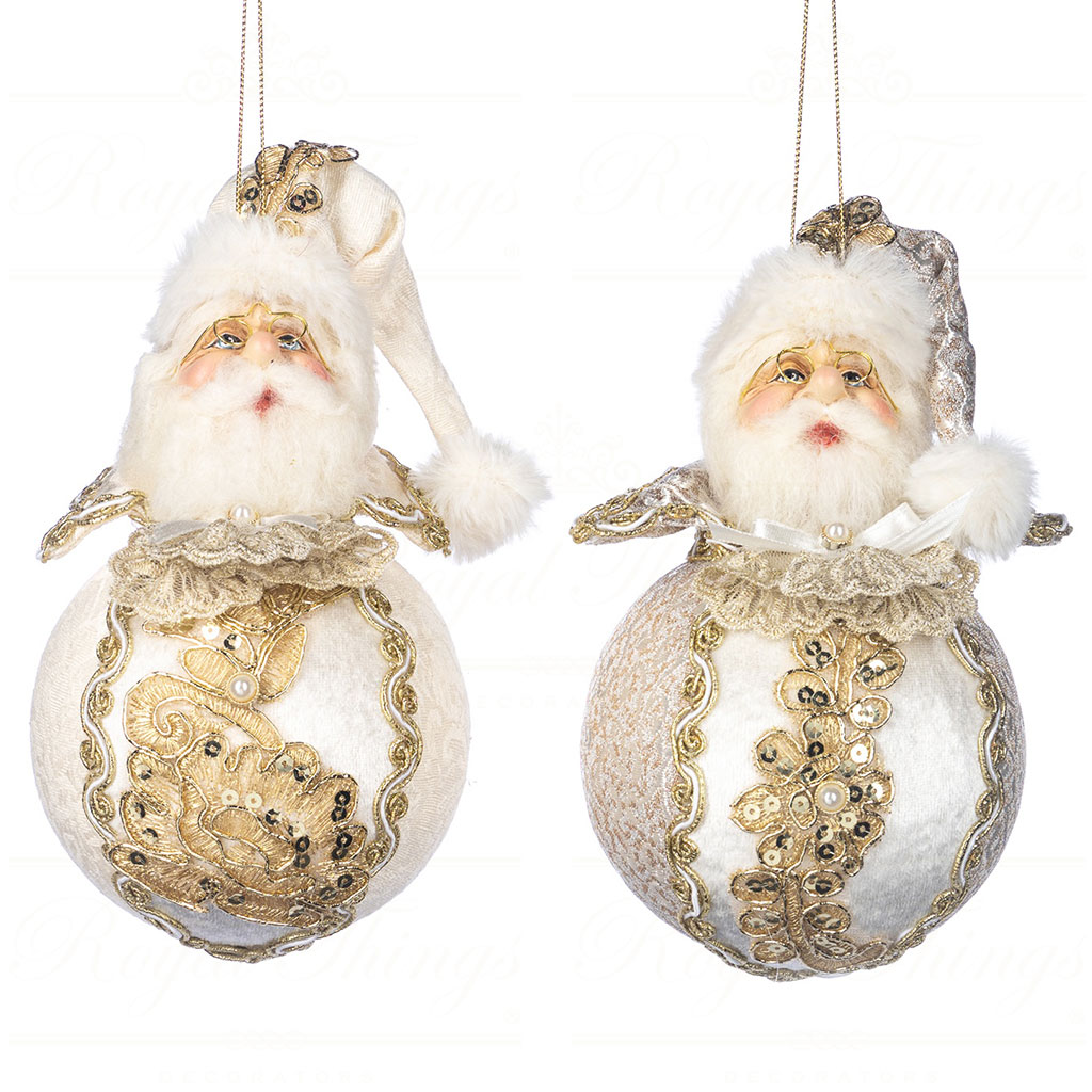 J 58452 goodwill christmas ornaments regal santa head on ball ornament cream J 58452 Goodwill Christmas Ornaments Regal Santa Head On Ball Ornament Cream