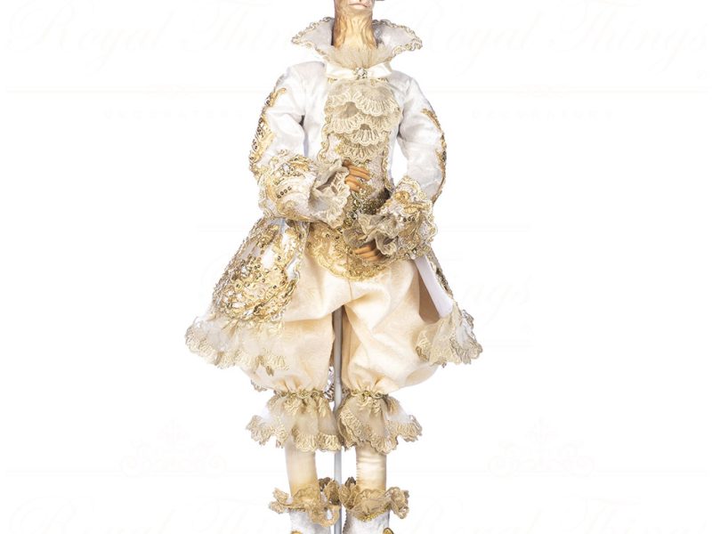 J 58453 Goodwill Christmas Dolls Regal Winter Gentleman Deer Doll With Stand Box Cream White