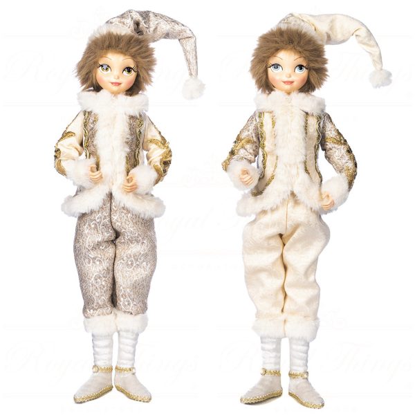 J 58459 Goodwill Christmas Dolls Regal Winter Boy Doll Cream White