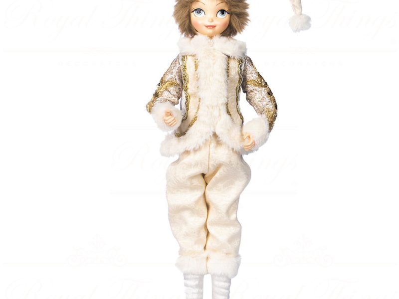 J 58459 Goodwill Christmas Dolls Regal Winter Boy Doll Cream White Vari Creamhat
