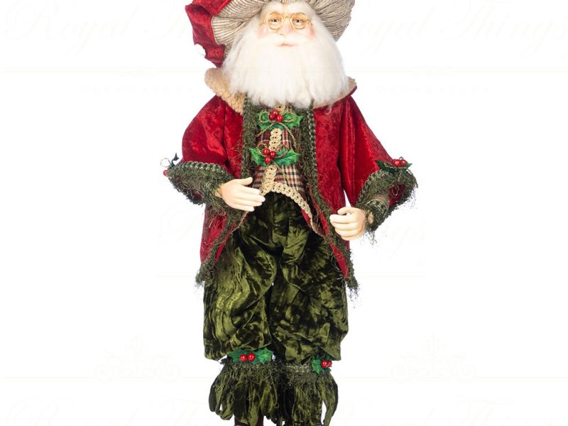 J 58550 Goodwill Christmas Dolls Woodland Bedtime Mushroom Santa Doll Red Green