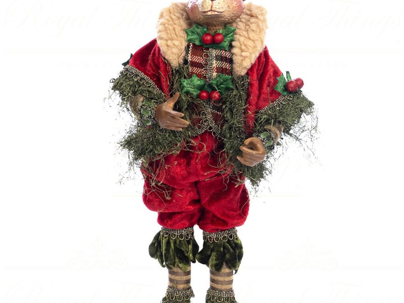 J 58555 Goodwill Christmas Dolls Woodland Mouse Doll Red Green Vari Redpants
