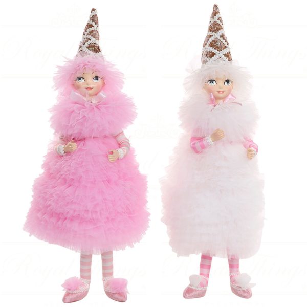 J 58601 Goodwill Christmas Dolls Cotton Candy Carnival Ice Cream Girl Doll Pink White