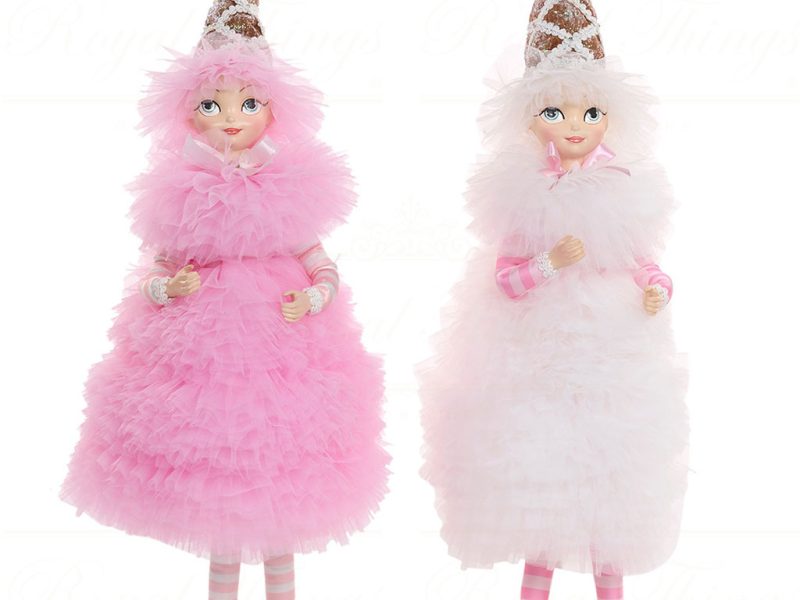 J 58601 Goodwill Christmas Dolls Cotton Candy Carnival Ice Cream Girl Doll Pink White