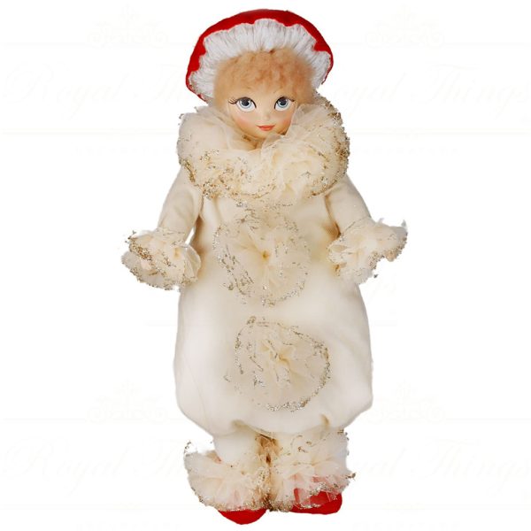 J 58650 Goodwill Christmas Dolls Snow White Mushroom Girl Doll Red Cream Green