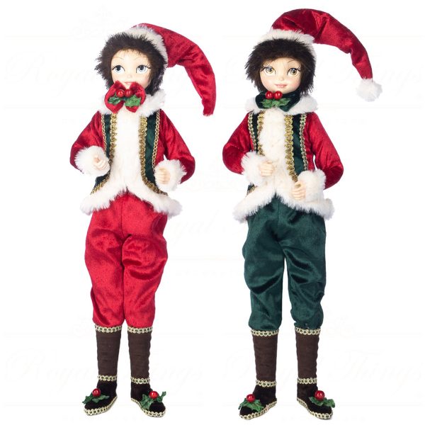 J 58750 Goodwill Christmas Dolls Gingerbread Xmas Boy Doll Red Green