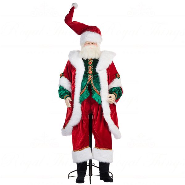 J 58751 Goodwill Christmas Dolls Gingerbread Town Santa Life Size Doll Red Green Gold