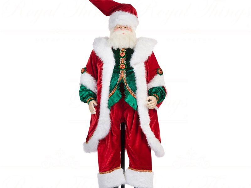 J 58751 Goodwill Christmas Dolls Gingerbread Town Santa Life Size Doll Red Green Gold