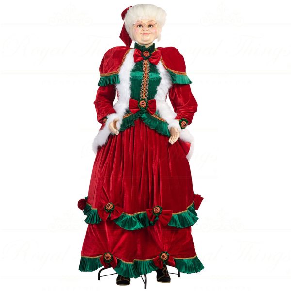 J 58753 Goodwill Christmas Dolls Gingerbread Town Mrs Santa Claus Life Size Doll Red Green Gold