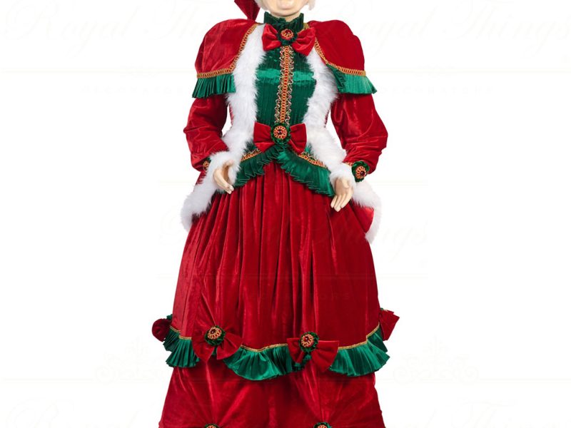 J 58753 Goodwill Christmas Dolls Gingerbread Town Mrs Santa Claus Life Size Doll Red Green Gold
