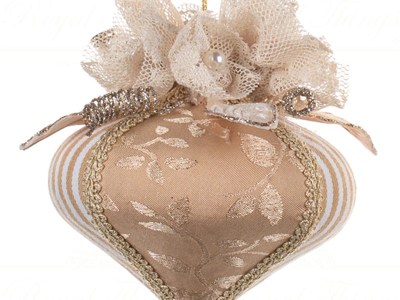 J 61262 Goodwill Christmas Balls Willow Striped Ball Onion Gold Vari Onion
