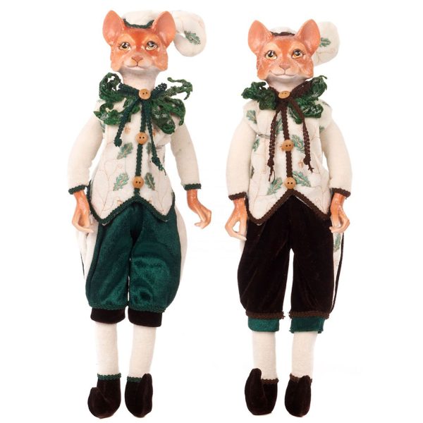 J 65503 Goodwill Christmas Dolls Woodland Fern Fox Green White Brown