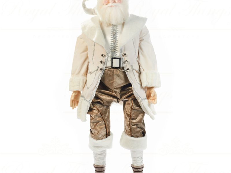 J 68002 Goodwill Christmas Dolls Winter Carousel Life Size Santa Doll White Brown