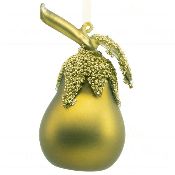 Kc 04 15251 Katherines Collection Christmas Ornaments Glass Woodland Pear Green Orange Red Vari Green