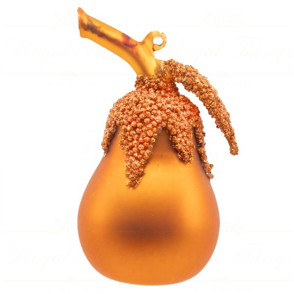 Kc 04 15251 Katherines Collection Christmas Ornaments Glass Woodland Pear Green Orange Red Vari Orange