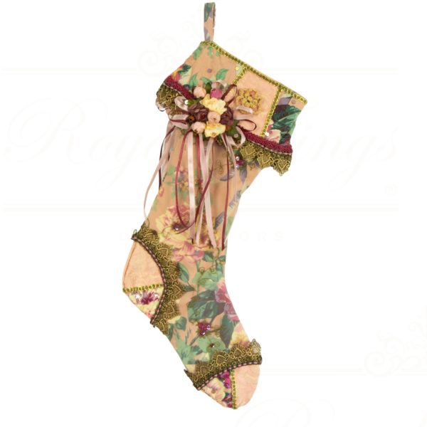 Kc 05 11407 Katherine S Collection Christmas Stockings Little Miss Garden Stocking Pink Cream Green