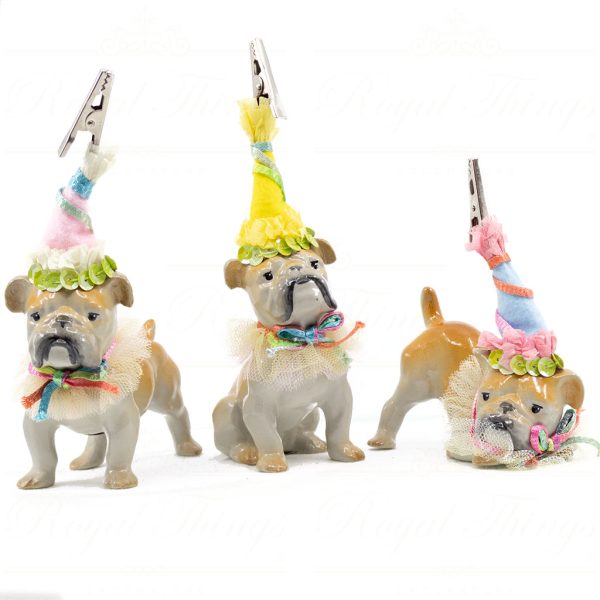 Kc 05 12673 Katherines Collection Christmas Decorative Items Doggy Photoholder Tabletop Pink Yellow Blue