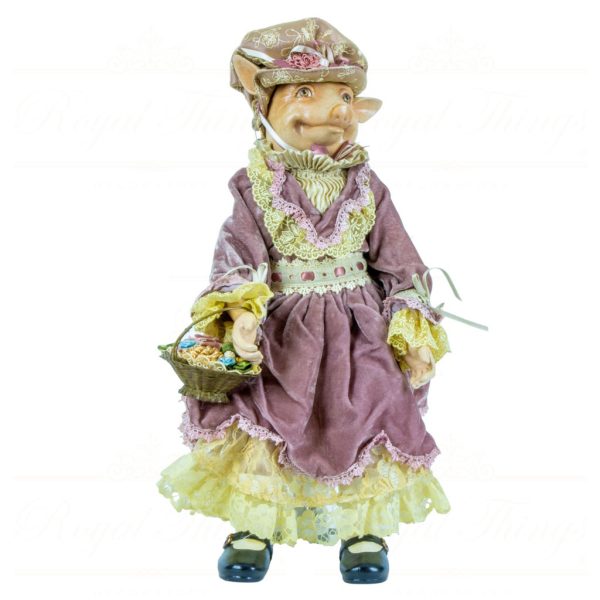 Kc 06 4987 Katherine S Collection Heritage Collectible Doll Rosie Soho Market Piggy Purple Green Cream