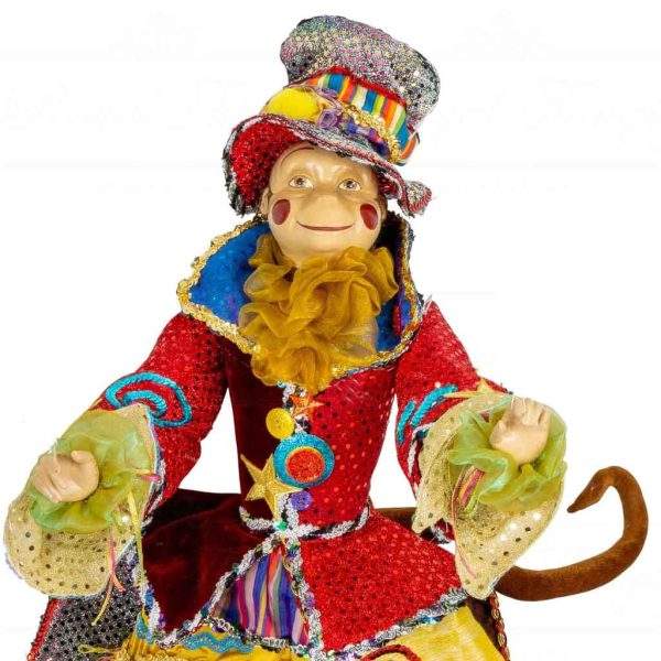 Kc 06 60704 Katherine S Collection Heritage Collectible Cirque Magique Tipton Monkey Ringmaster Doll Red Green Multi Close Up