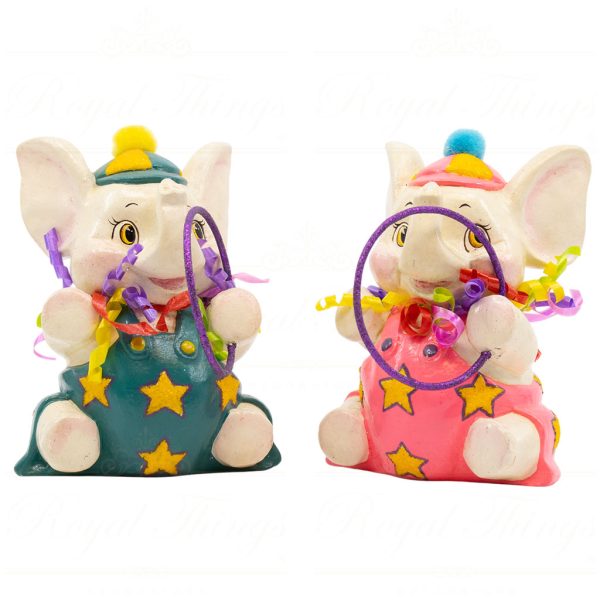 Kc 07 60357 Katherine S Collection Decorative Items Cirque Magique Hoop Elephant Pink Green Yellow