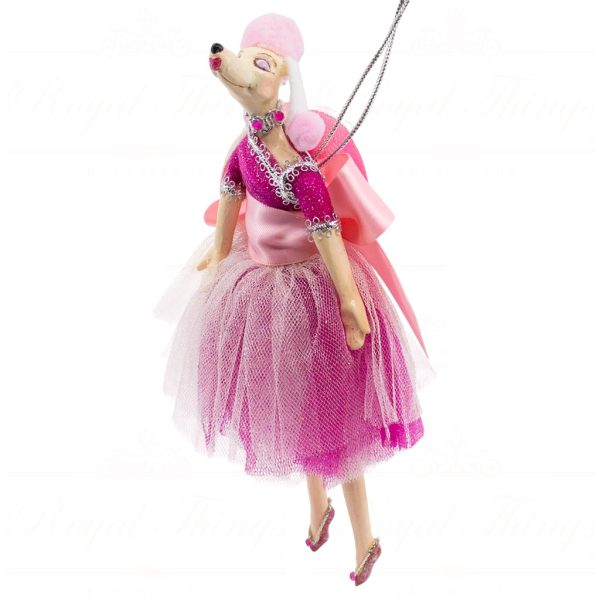 Kc 08 145213 Katherines Collection Christmas Ornaments On A Stroll Mrs Poodle Pink