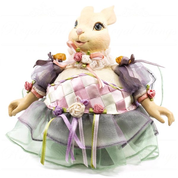 Kc 11 31063 Katherines Collection Spring Decorative Items Floraline Chubby Bunny Tabletop Purple Pink Green