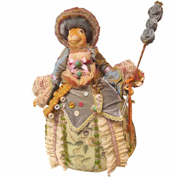 Kc 11 31784 Katherine S Collection Wayne Kleski Heritage Collectible Dolls Lady Eloise Gusset Rabbit Pincushion Doll Green Cream Pink