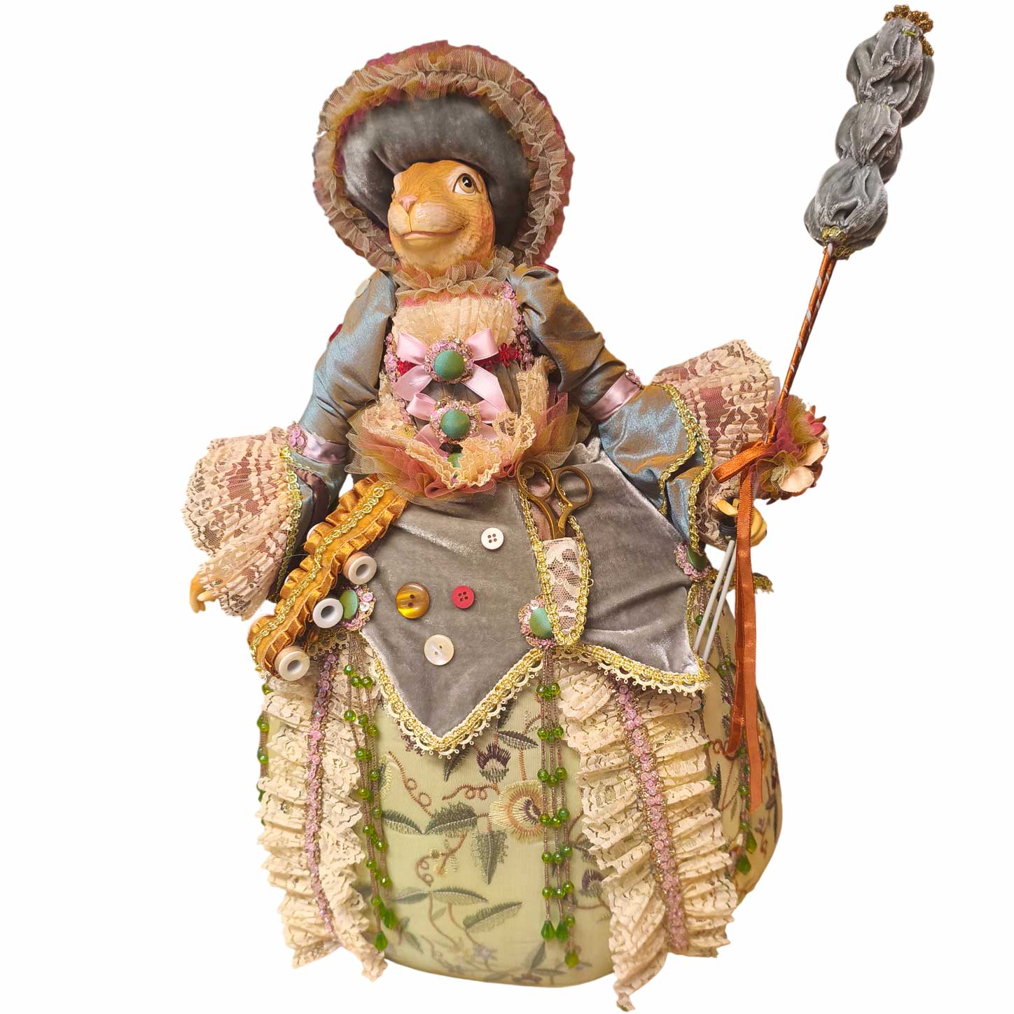 KC 11 31784 katherine s collection wayne kleski heritage collectible dolls lady eloise gusset rabbit pincushion doll green cream pink Kc 11 31784 Katherine S Collection Wayne Kleski Heritage Collectible Dolls Lady Eloise Gusset Rabbit Pincushion Doll Green Cream Pink