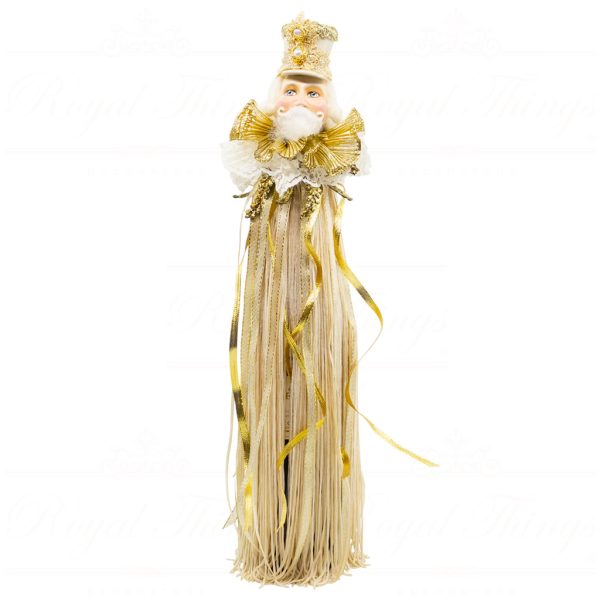 Kc 11 32478 Katherine S Collection Christmas Heritage Decorative Items Golden Age Nutcracker Bottle Cover Tassel White Gold