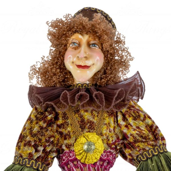 Kc 13 52854 Katherine S Collection Heritage Collectible Doll Lord Woodland Jester Brown Green Gold Closeup