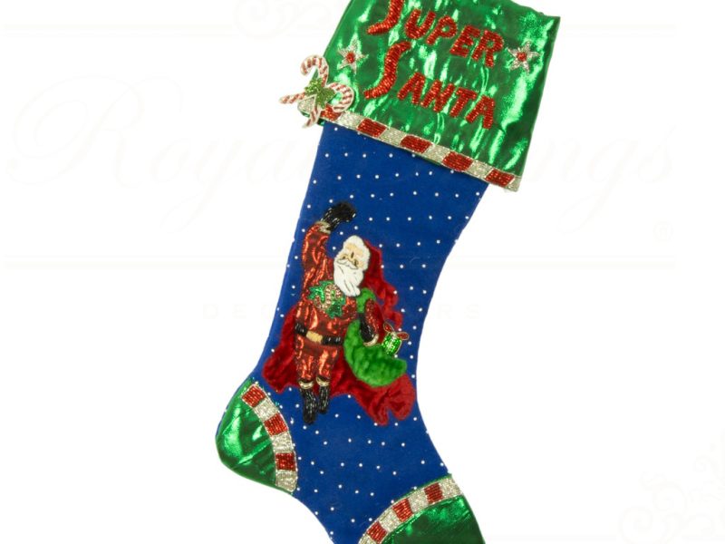 Kc 14 35686 Katherine S Collection Christmas Stockings Super Santa Stocking Blue Green Red