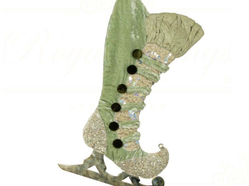 Kc 14 36079 Katherine S Collection Christmas Stockings Ice Skate Stocking Cream Green Grey
